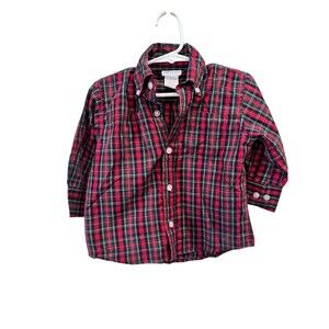 Vive La Fete Boys Size 18 Mths Red Plaid Shirt Button Down Holiday Classic